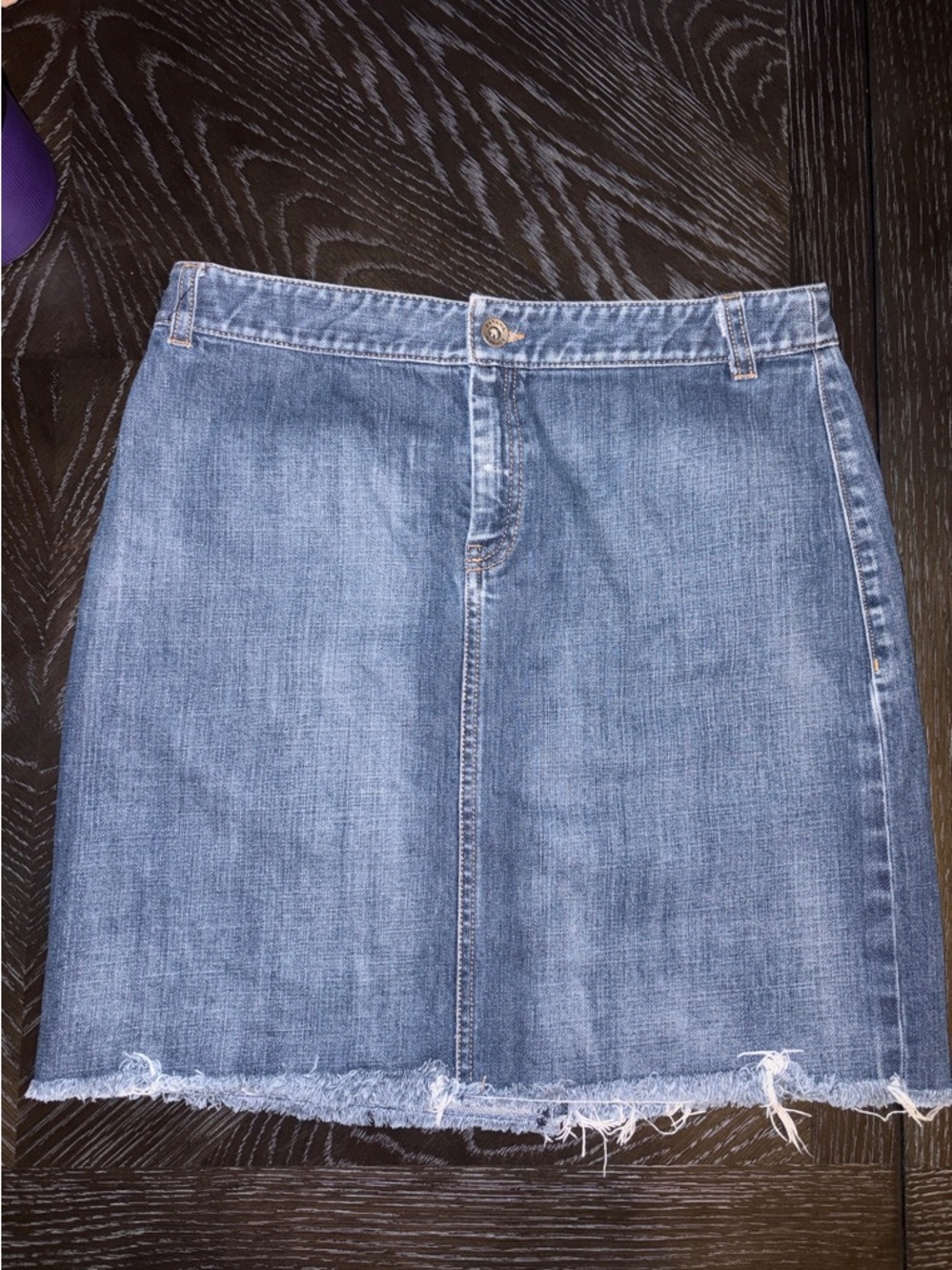 Banana Republic Light Blue Denim Mini Skirt - Raw Hem